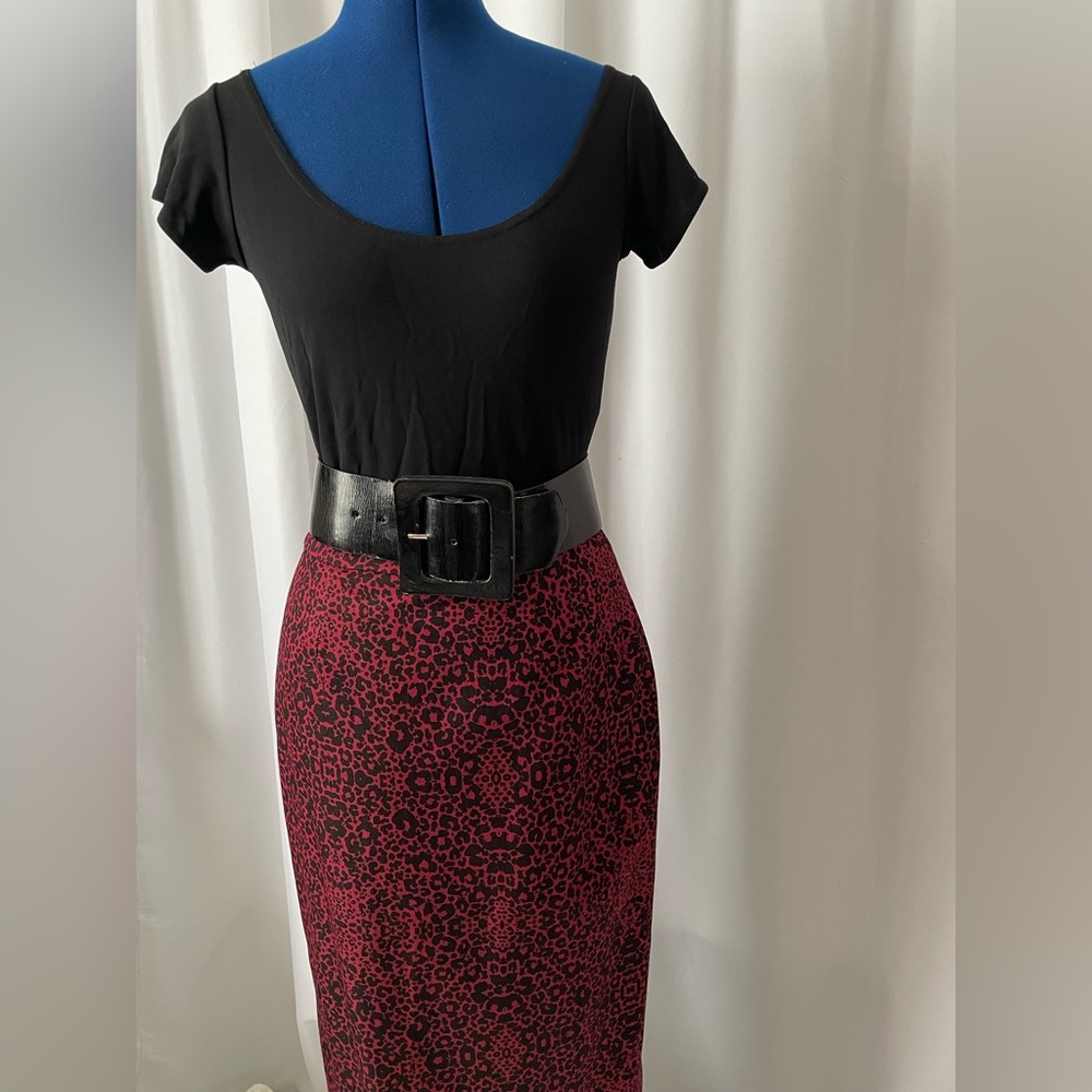 Leopard Skirt Nordstrom Brand Halogen Red Print Pencil Stretch Cotton
